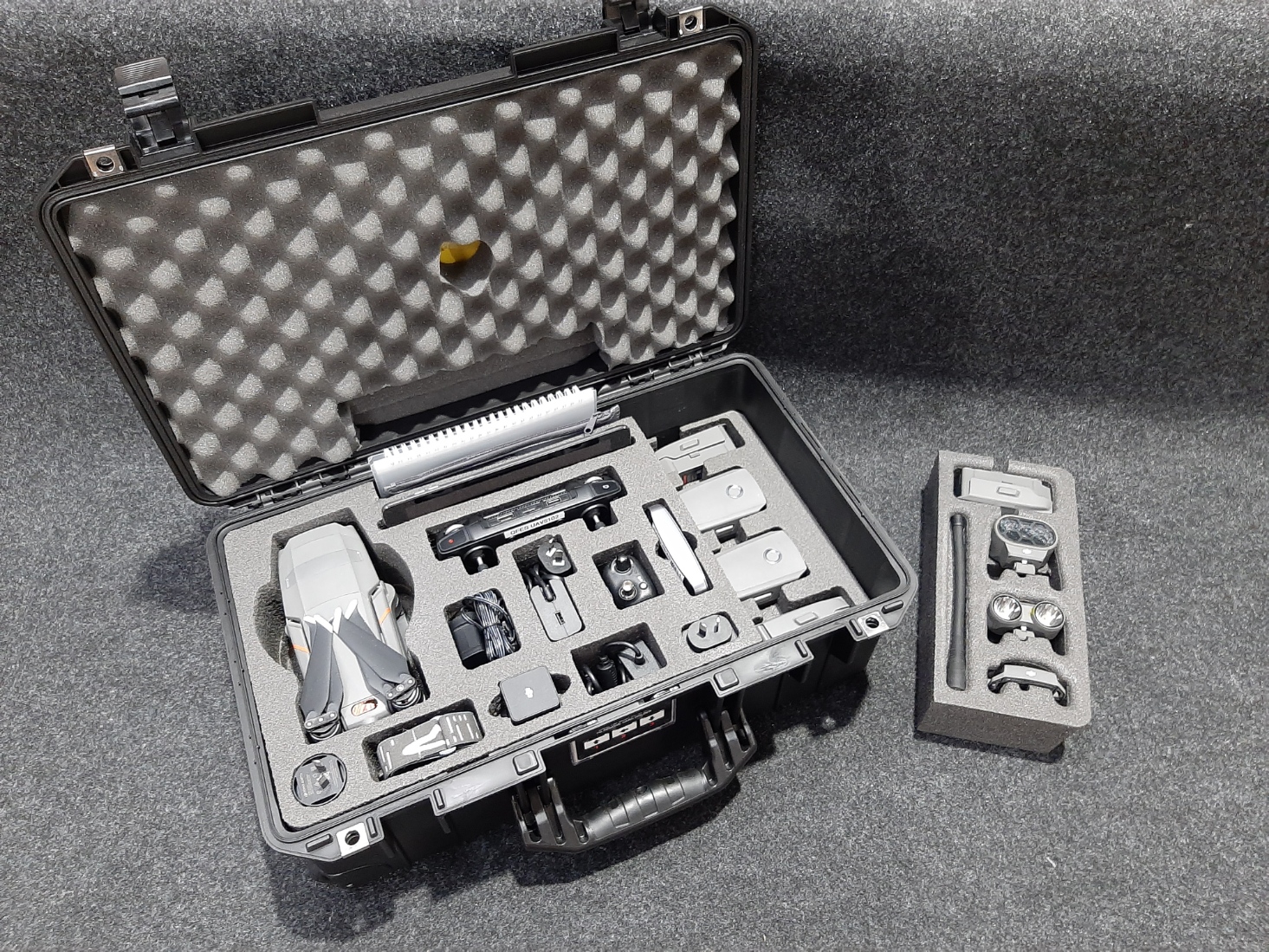 Pelican 1535 Pelican Air case with custom foam to suit DJI Mavic 2 Enterprise custom fitted by Qld Protective Cases in Brendale, Brisbane