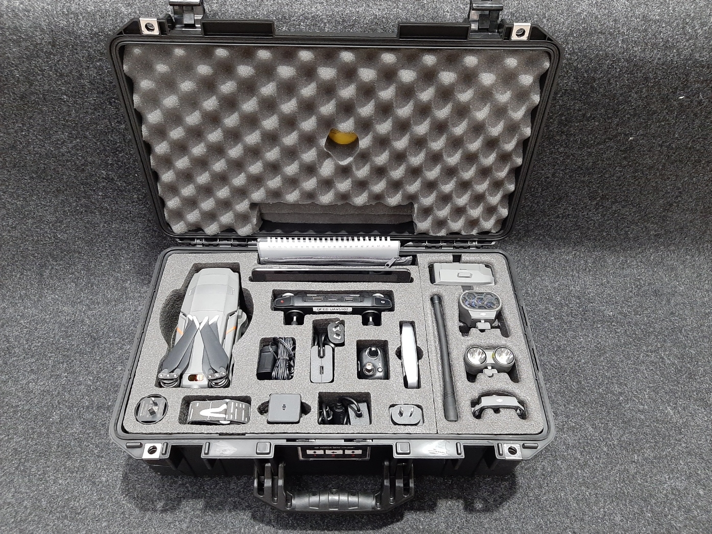 Pelican 1535 Pelican Air case with custom foam to suit DJI Mavic 2 Enterprise custom fitted by Qld Protective Cases in Brendale, Brisbane