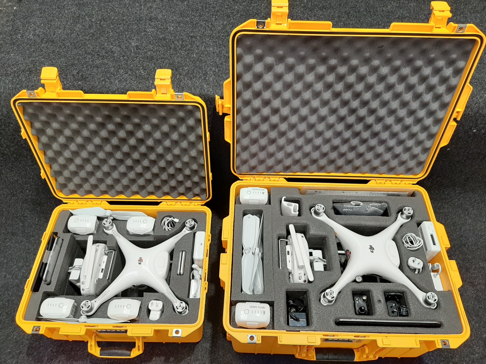 Pelican 1557 and 1607 Air and they Suit the DJI Phantoms custom fitted by Qld Protective Case in Brendale, Brisbane